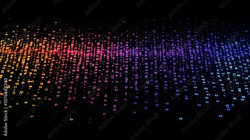 Poster vibrant abstract digital art with colorful patterns