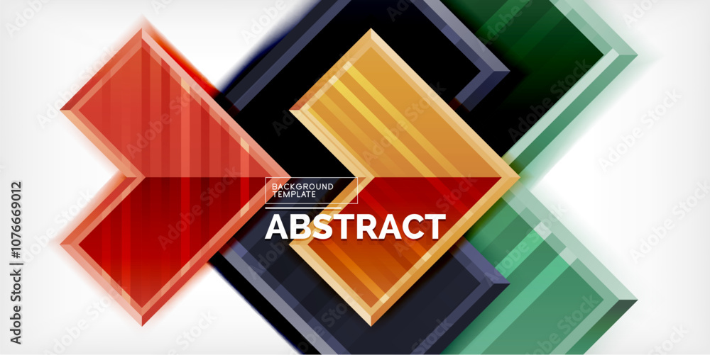 Aufkleber Arrow symbols created with 3d effects and line texture geometric abstract background