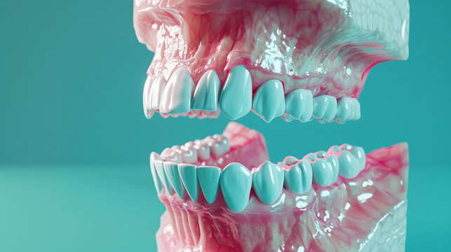 3D Dental Model Rendering with Bright Colors