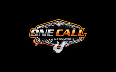 Illustration vector graphic of towing truck service logo design suitable for the automotive company