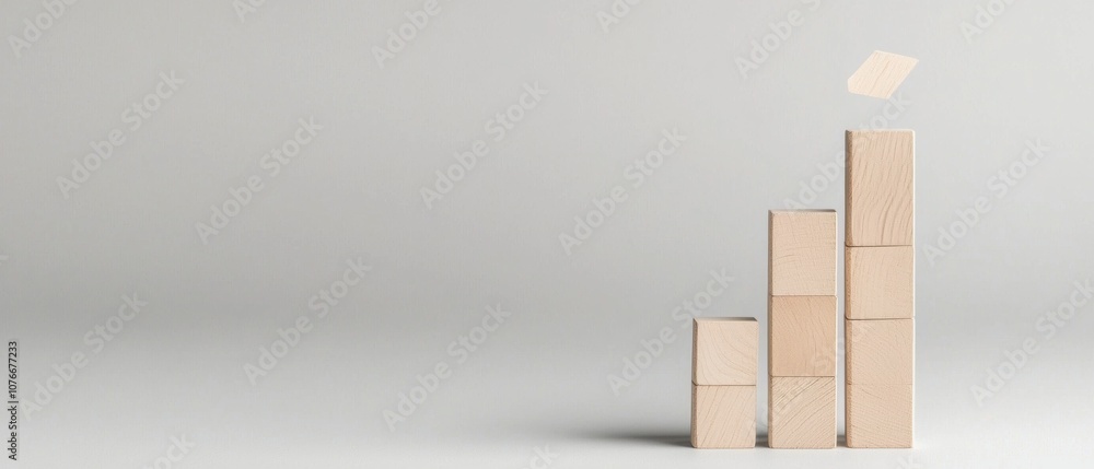 Poster A stack of wooden blocks with a single block missing