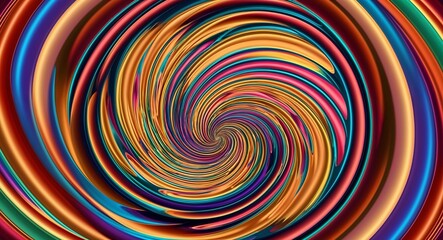 Optical rainbow pattern with hypnotic spiral transitions