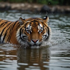 tiger in the river