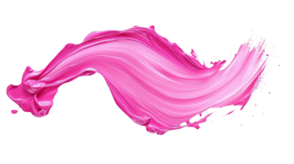 Pink color stroke of paint transparent background