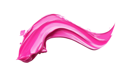 Pink color stroke of paint transparent background