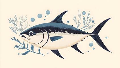 Naklejka premium May 2 World Tuna Day, Tuna Fish for Conservation and Awareness , AI GENERAT .