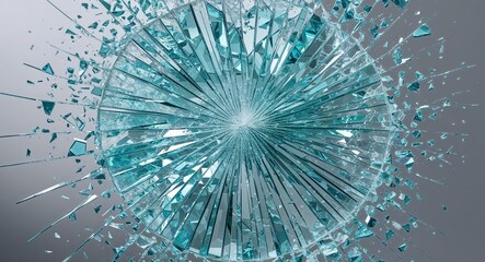 Obraz premium Shattered glass fragments in a scattered pattern