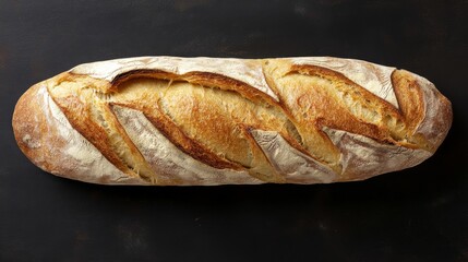 Freshly Baked Bread on Black Chalkboard Background