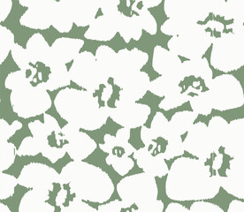 Hand-drawn exotic floral geometric pattern. Vector seamless pattern