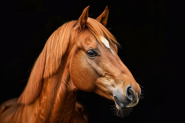 Naklejka premium portrait of a brown horse