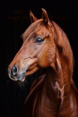 Fototapeta premium portrait of a brown horse