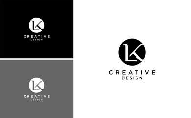 modern luxury letter LK KL logo design monogram concept vector