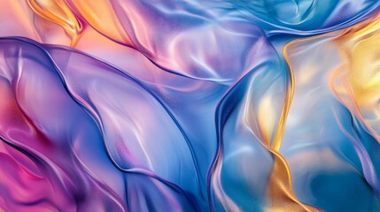 Obraz premium Colorful silky fabric waves with smooth textures and gradients in vibrant hues captured in an artistic composition