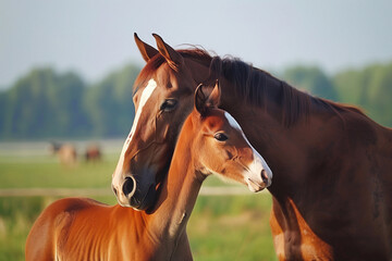 Fototapeta premium horse with foal
