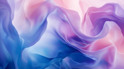 Fototapeta premium Colorful flowing fabric in soft pastel hues creates an artistic pattern, showcasing movement and texture in a serene setting