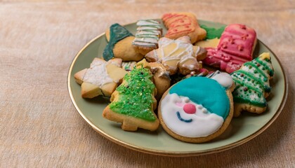 Obraz premium Cookies with Christmas decorations added
