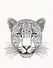Fototapeta premium artistic illustration of a leopard close up of face 