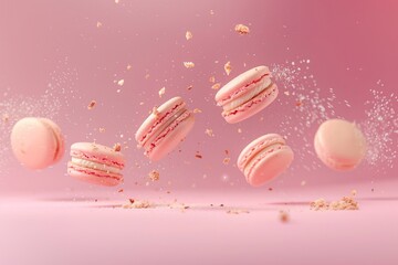 Macarons, a confectionery product. Sweetness. French dessert.