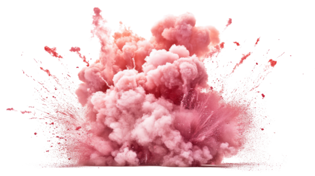 Pink sand explosion transparent background