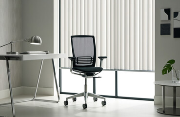 Modern Style Desk Setup in Office Room