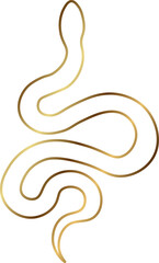 Golden snake silhouette outline