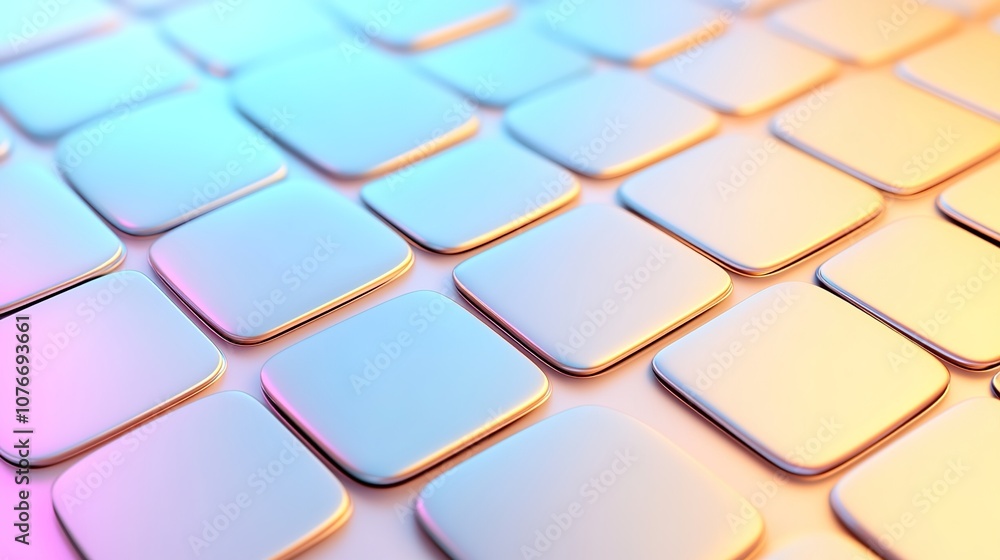 Poster abstract pattern of smooth square tiles with soft gradient colors in blue, pink and purple hues idea