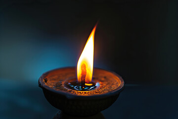 Beautiful greeting card with bright holiday composition for happy and celebrate Diwali