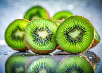Fototapeta premium Ripe Kiwi Fruit on White Background - Fresh and Healthy Food Photography