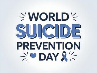 World Suicide Prevention Day with a Blue Ribbon and Heart