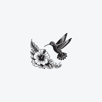recommend clip art: hmming bird with hibiscus flower