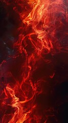 Vibrant Red Fire Abstract, dynamic flames intertwining in mid-air, forming captivating patterns of heat and energy.