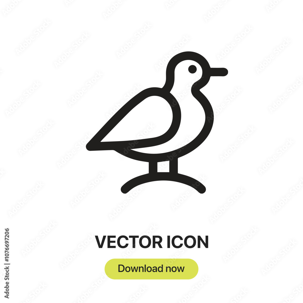 Poster seagull icon vector. linear-style sign for mobile concept and web design. seagull symbol illustratio