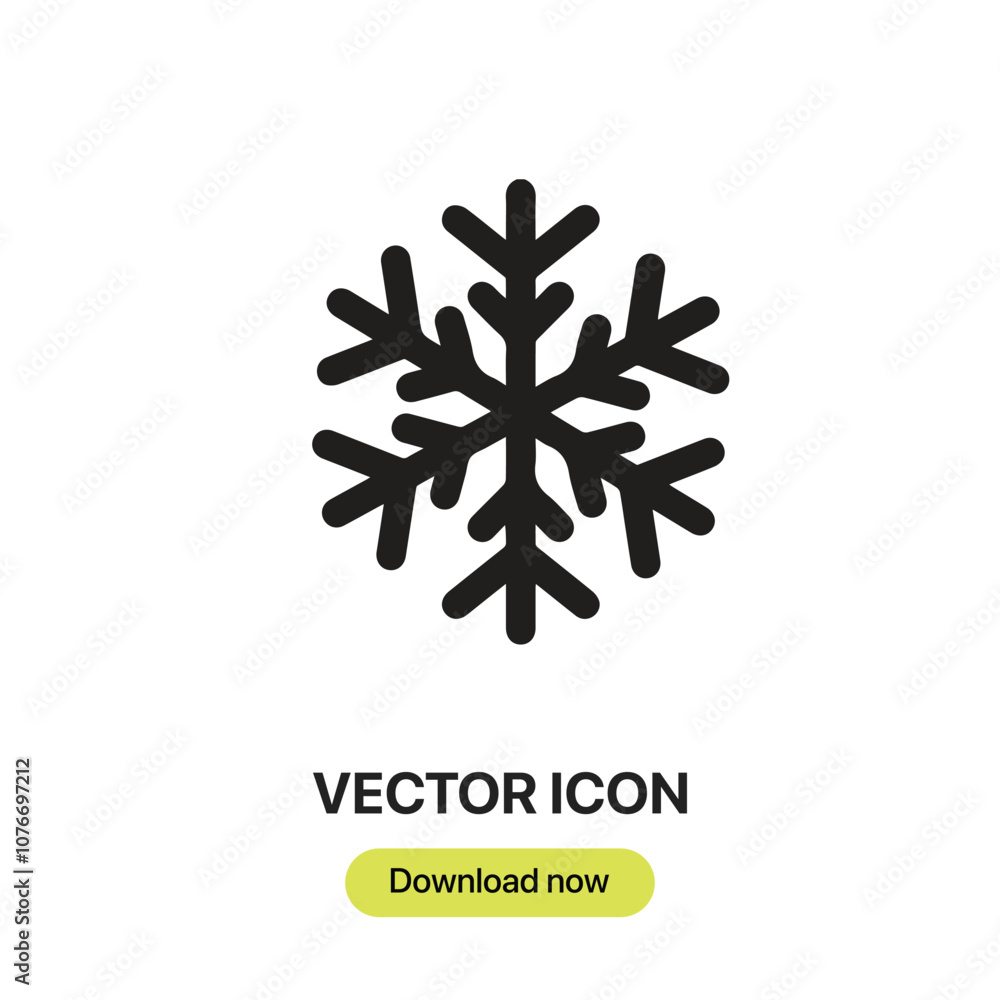 Poster snowflake icon vector. linear-style sign for mobile concept and web design. snowflake symbol illustr
