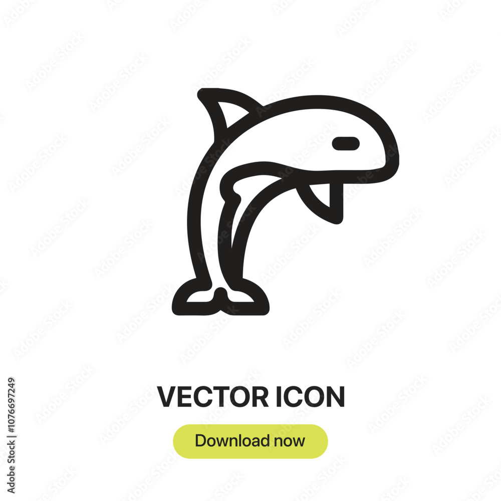 Aufkleber orca icon vector. linear-style sign for mobile concept and web design. orca symbol illustration. pix