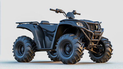 Fototapeta premium All-Terrain Vehicle (ATV) on a clean white background, showcasing its rugged design and powerful features.