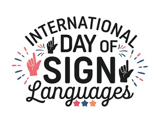 International Day of Sign Languages with Hand Sign Illustrations