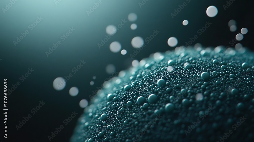 Poster droplets of water on a smooth surface with soft light creating a dreamy atmospheric effect for artis