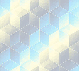 Abstract cubes pattern vector blurred background