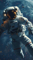 Space astronaut futuristic protection.