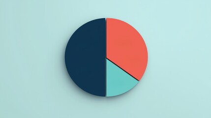 Colorful pie chart on a mint green background representing data visualization.