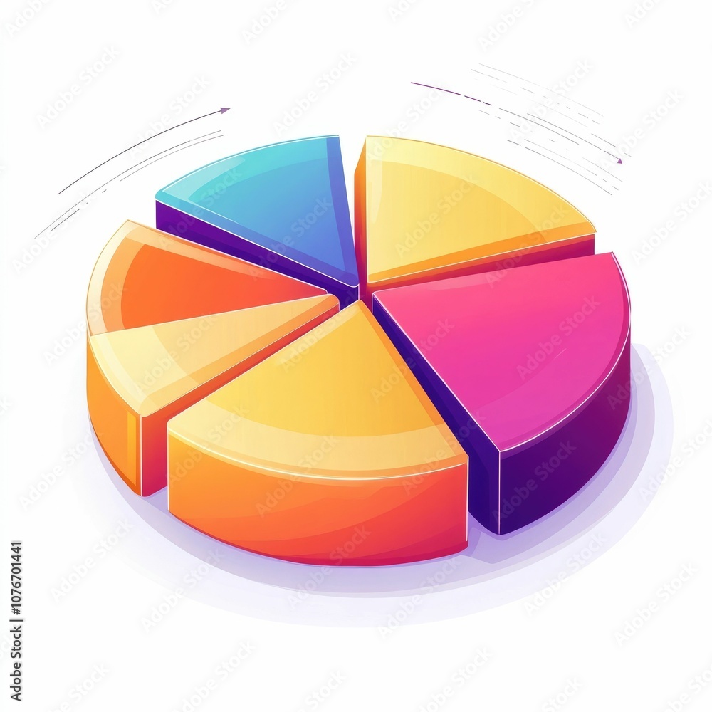 Poster of a pie chart with segmented sections representing the distribution of financial investments the ci
