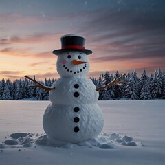 snowman in the snow
