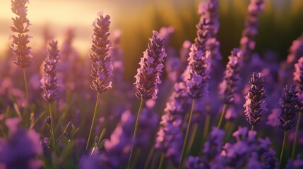 Lavender Field at Sunset