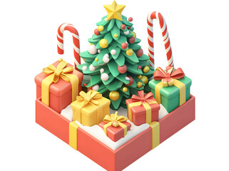 Christmas Gift Box with Ribbon