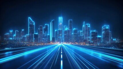 Obraz premium Digital Cityscape: A Vision of the Future