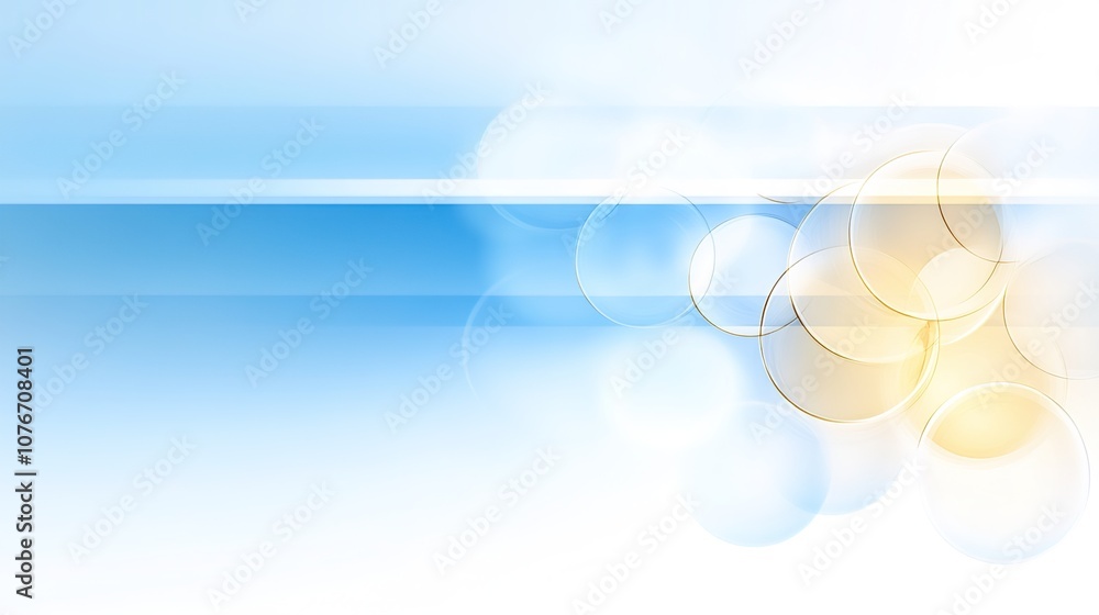 Aufkleber soft blue and yellow abstract background with subtle bokeh and smooth gradient for creative and mode
