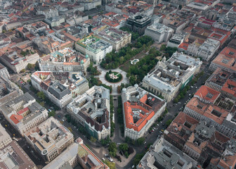 Obraz premium Aerial View, Drone Photo of Plaza in Europe