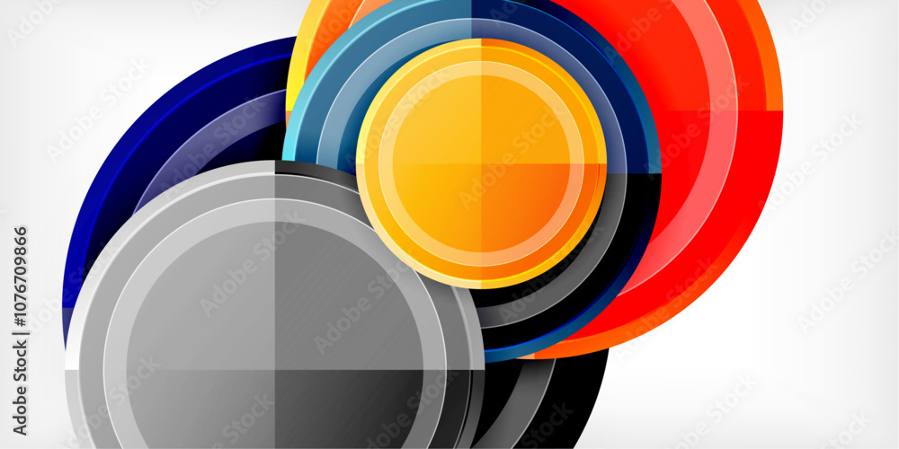 Poster Minimal geometric abstract background. Circle triangle design