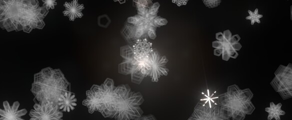 Snowflake Blizzard: Brilliant 3D Illustration Showcasing Descending Holiday Snowflakes