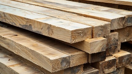 Stack of Lumber Ready for Construction Projects
